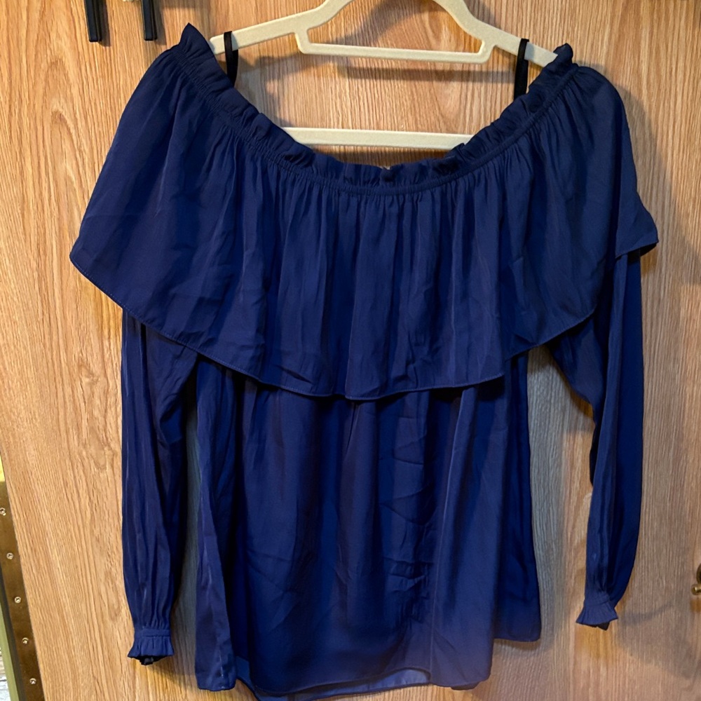 Lilly Pulitzer Navy Off-Shoulder Blouse - Picture 6 of 6
